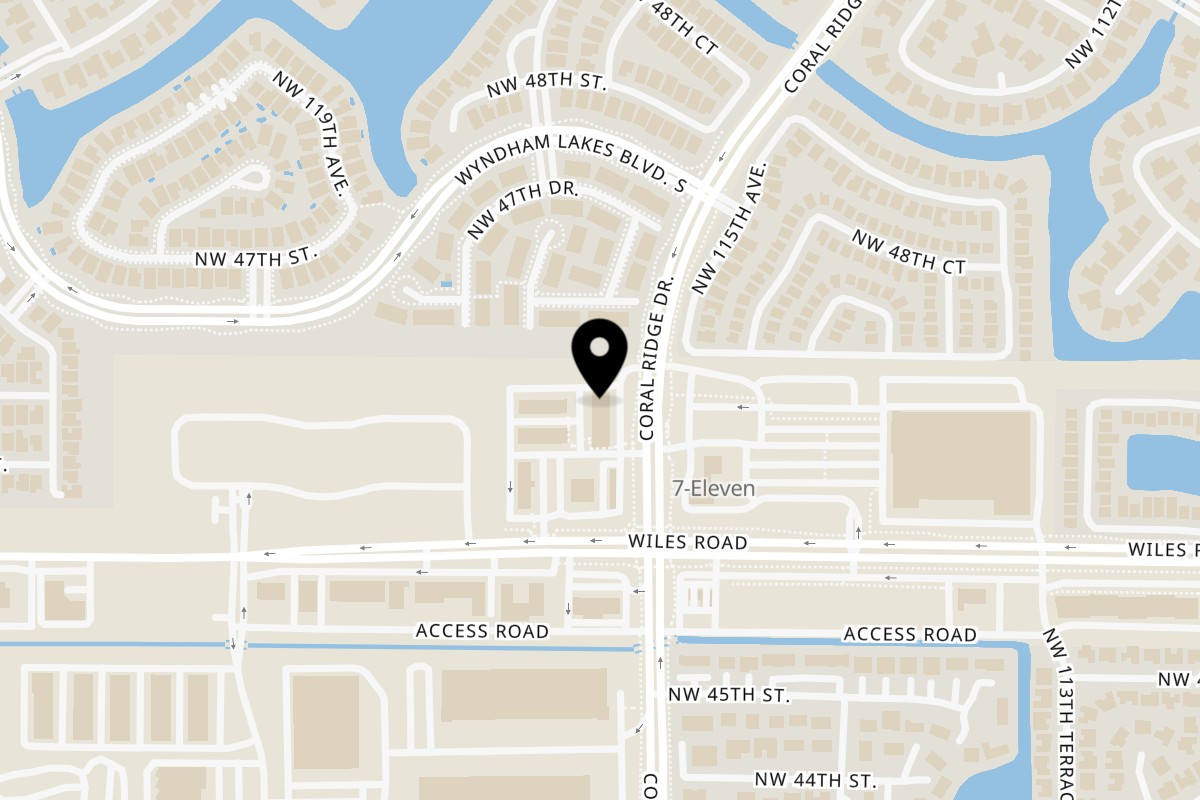 Map showing the location of Spikey Ty on 4690 Coral Ridge Dr in Coral Springs
